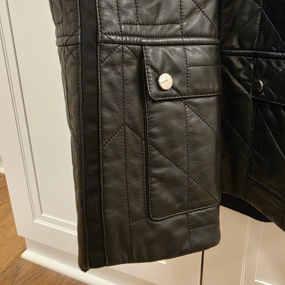 🔥Lafayette 148 Black 💯 Leather Vest - Picture 10 of 17